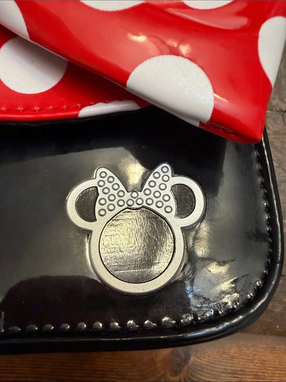 Disney Parks Kids Minnie Mouse Icon Bow Top Handle Mini Handbag Purse EUC